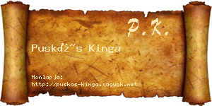 Puskás Kinga névjegykártya