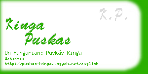 kinga puskas business card