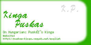 kinga puskas business card